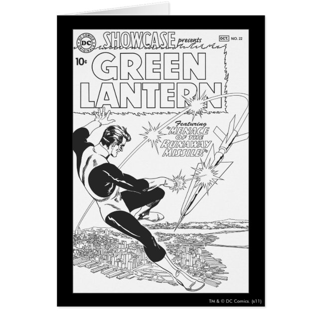 Linterna verde: misil de fuga, negro y blanco (Frente)