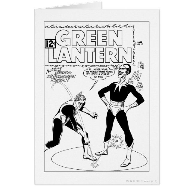 Linterna verde retira el anillo, negro y blanco (Frente)