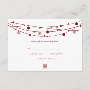 Linternas de doble felicidad Boda Tarjetas RSVP