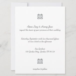 Linternas de Doble Felicidad Doradas Invitaciones