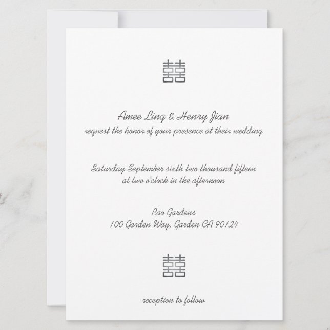 Linternas de Doble Felicidad Doradas Invitaciones  (Anverso)
