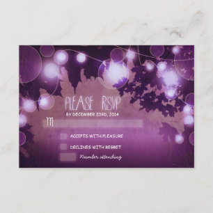 linternas de noche púrpura casamiento tarjetas RSV
