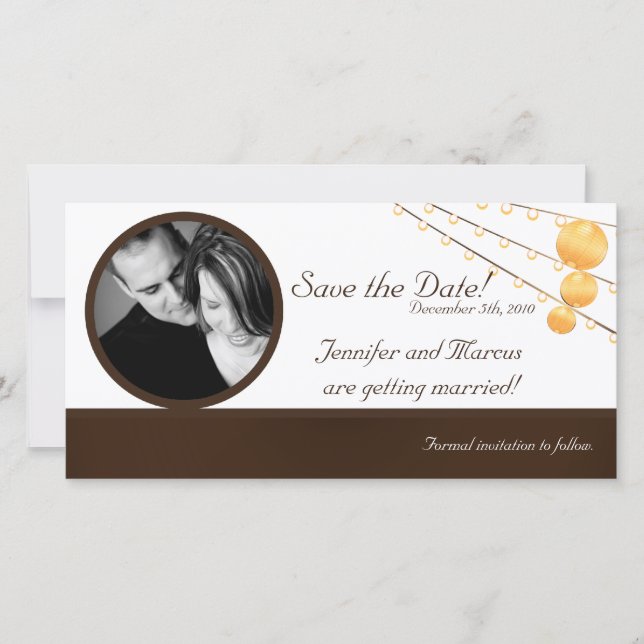 Linternas de papel de Invitación de compromiso 4x8 (Anverso)