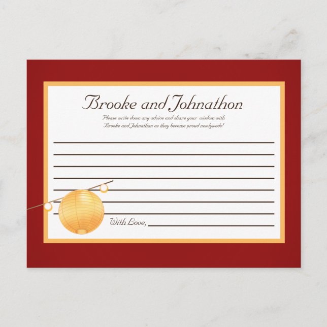 Linternas de papel de tarjeta de consejo escribibl (Anverso)