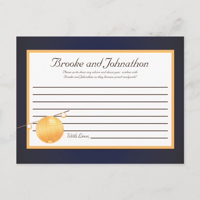 Linternas de papel para tarjetas de consejo escrib (Anverso)