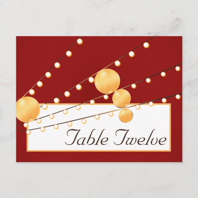 Linternas de papel para tarjetas escritas en chino (Anverso)