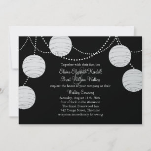 Linternas fiestas en la invitación a la boda de pl