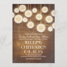 linternas invitación a una boda rústica en el camp