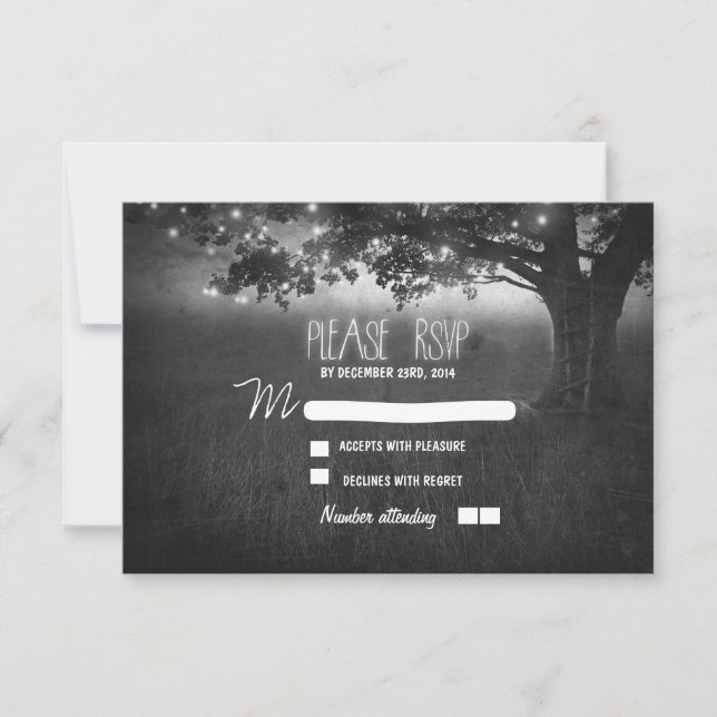 linternas nocturnas boda romántica RSVP (Anverso)