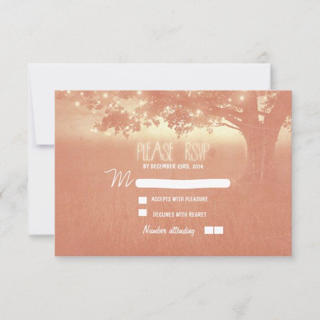 linternas nocturnas boda romántica RSVP (Anverso)
