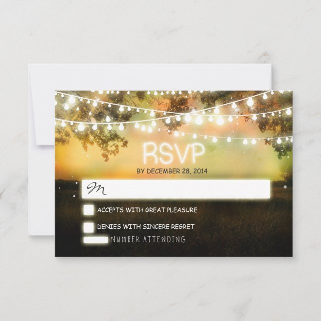 linternas nocturnas romántico colorido boda rsvp (Anverso)