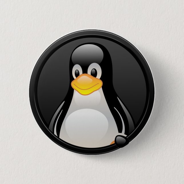 Linux: botón de cabeza Tux (Anverso)