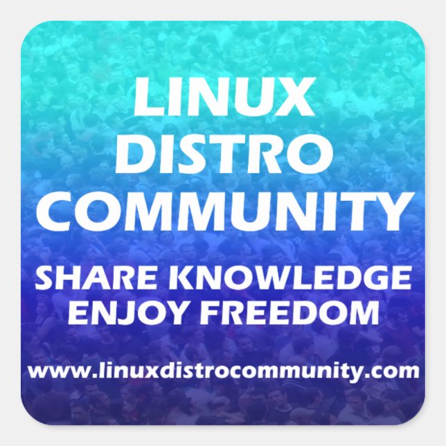 Linux Distro Community Square Pegatina 2 tamaños (Anverso)