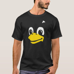 Linux Tux la cara del pingüino en la camiseta