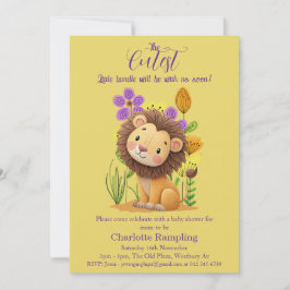 Lion Cub Baby Shower en invitación de Azure