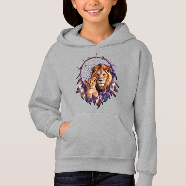 Lion Cub Dream Catcher Kids Pullover Hoodie  (Anverso)