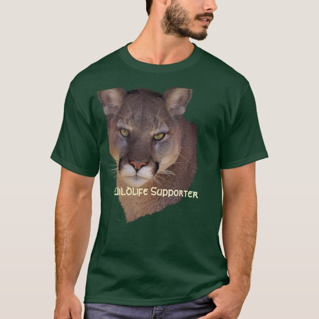 LION DE MONTAÑA Cougar, Camiseta Big Cat Wildlife (Anverso)