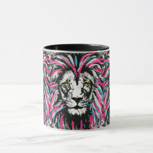 Lion Head Coffee Mug   Copa de Café de León Rosa A