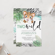 Lion Jungle Cute Segunda Invitación de Cumpleaños