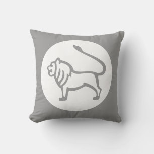 LION/LEO HORÓSCOPO en almohada GRIS