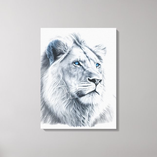 Lion - Lienzo de dibujo de lápiz (Anverso)