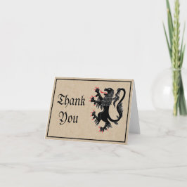 Lion Rampant Sable Tarjeta de agradecimiento