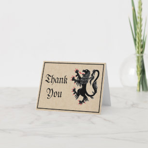 Lion Rampant Sable Tarjeta de agradecimiento