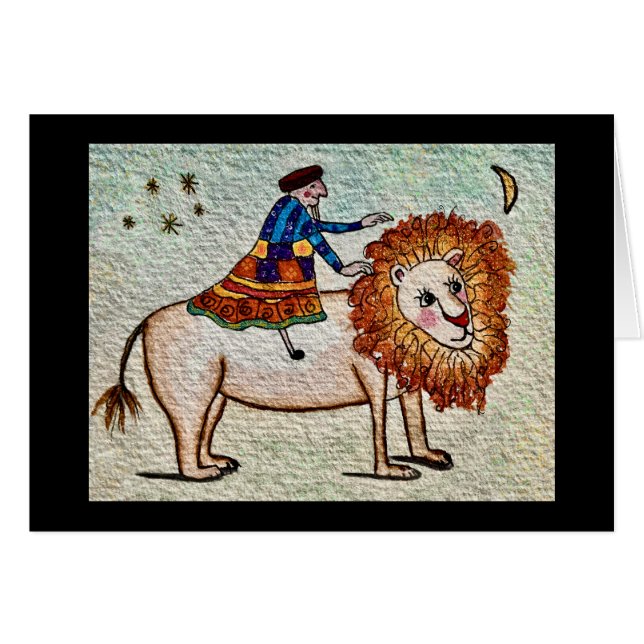 Lion Tamer Greeting Card (Anverso (Horizontal))