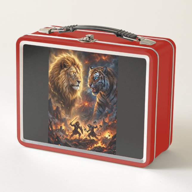 Lion vs Tiger Epic Fantasy Battle Wall Hanging Tap (Anverso)