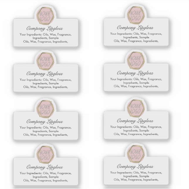 Lipgloss Your Own Logo Ingredil Business Pegatina (Anverso)