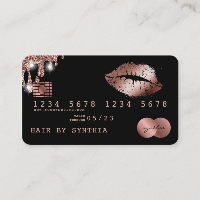 Lips maquillaje lápiz labial Tarjeta de crédito es (Anverso)