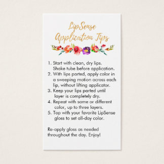 LipSense Aplicación y tarjeta de consejos