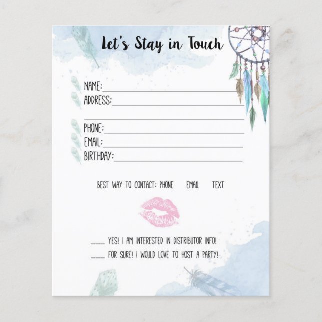 Lipsense Let Stay in touch - tarjeta de contacto d (Anverso)
