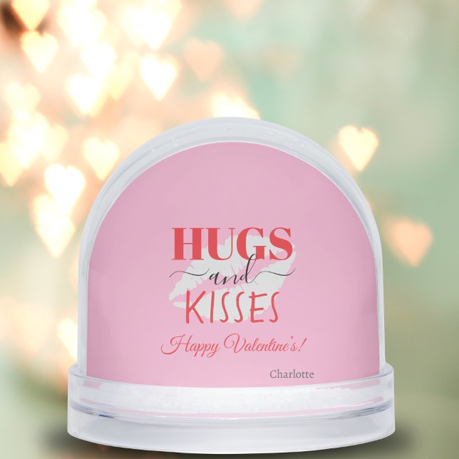 Lipstick besa un romántico regalo único para él (Funny Gifts For Husband Or Wife VDay Red Lips Snow Globes)