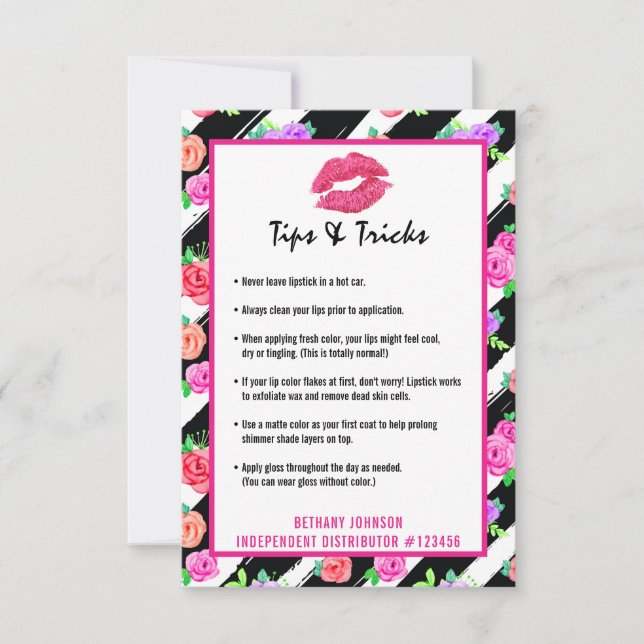 Lipstick Distribuidor Lip Tips & Tricks Kiss Card (Anverso)
