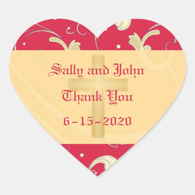 Lipstick Red, Gold, Christiain, Damask Pegatina (Anverso)