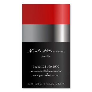 Lipstik rojo - maquillaje - tarjetas de visita