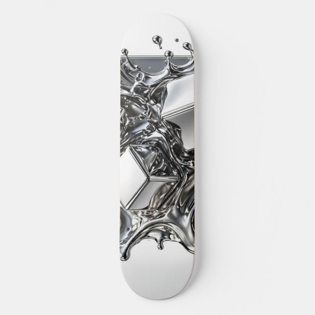 Liquid Chrome Skateboard - Metal Plateado Espejo (Anverso)