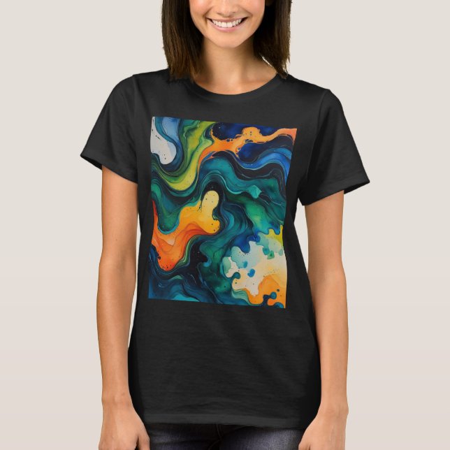 Liquid Dreamscape – Camiseta de flujo abstracto de (Anverso)