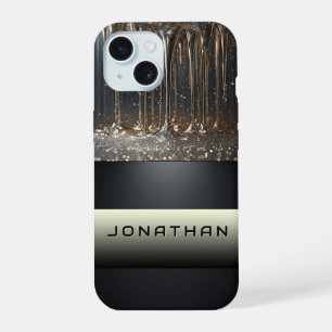 Líquido Metálico Goteando Con Abstracto Brillante