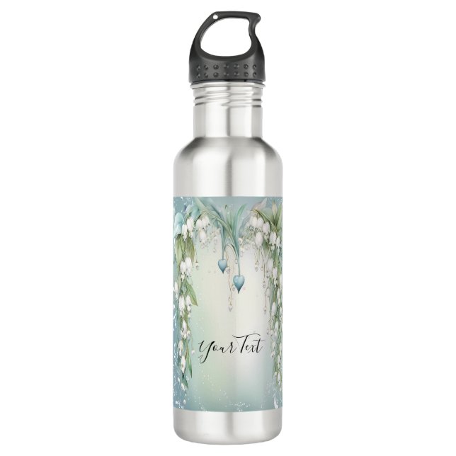 Lirio acuarela de la botella de agua del valle (Anverso)