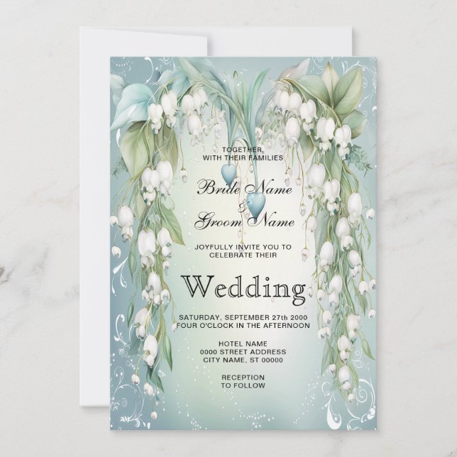 Lirio acuarela de la invitación a la boda del vall (Anverso)