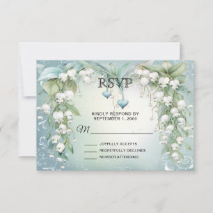Lirio acuarela de la tarjeta RSVP del Valle