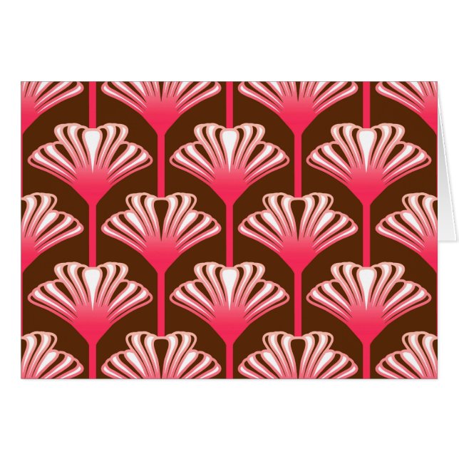 Lirio Art Deco, marrón oscuro y rosa coral (Anverso (Horizontal))