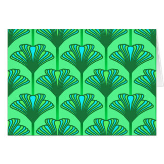 Lirio art déco, verde jade y turquesa