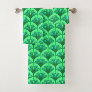 Lirio art déco, verde jade y turquesa