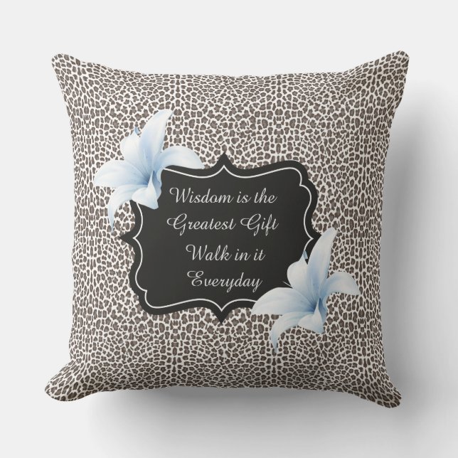 Lirio azul de almohada de impresión leopardo (Anverso)