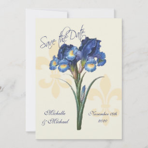 Lirio Azul Iris Flor de Lis Anuncio de Fecha