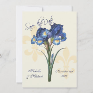 Lirio Azul Iris Flor de Lis Anuncio de Fecha