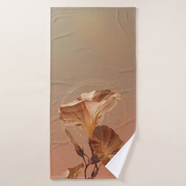 Lirio de Calla Naranja Quemada Botánico (Toalla de baño)
